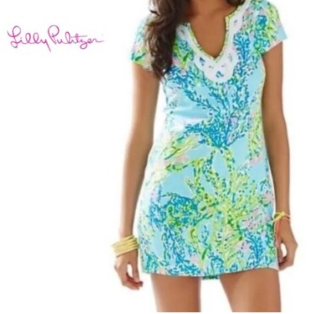 EEUC Lilly Pulitzer Brewster Dress in Skye Blue Heaven Floral Size SMALL